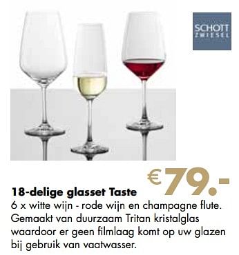 Promoties 18-delige glasset taste - Schott Zwiesel - Geldig van 21/11/2022 tot 24/12/2022 bij Multi Bazar