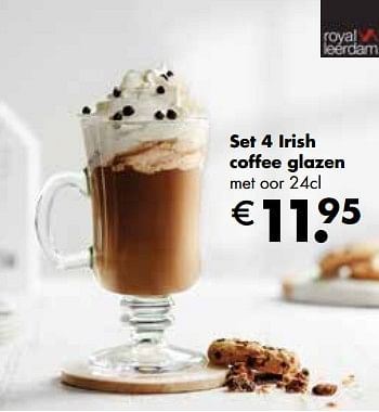 Promoties Set 4 irish coffee glazen - Royal Leerdam - Geldig van 21/11/2022 tot 24/12/2022 bij Multi Bazar