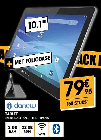Promoties Danew tablet dslide1021 3-32go+folio - Danew - Geldig van 23/11/2022 tot 30/11/2022 bij Electro Depot