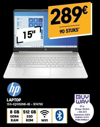 Promotions Hp laptop 15s-eq1050nb-be - HP - Valide de 23/11/2022 à 30/11/2022 chez Electro Depot