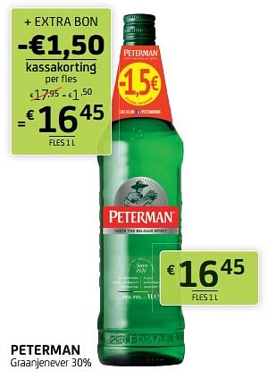Promoties Peterman graanjenever - Peterman - Geldig van 02/12/2022 tot 15/12/2022 bij BelBev