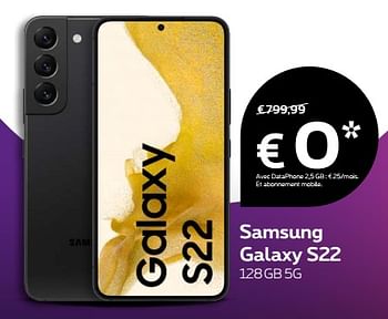 Promotions Samsung galaxy s22 128gb 5g - Samsung - Valide de 17/11/2022 à 28/11/2022 chez Proximus