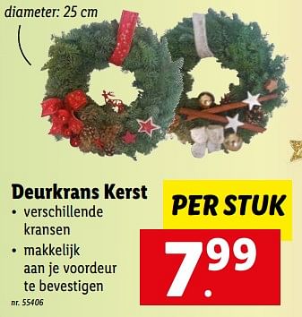 Promoties Deurkrans kerst - Huismerk - Lidl - Geldig van 28/11/2022 tot 03/12/2022 bij Lidl