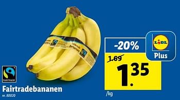 Promoties Fairtradebananen - Huismerk - Lidl - Geldig van 28/11/2022 tot 03/12/2022 bij Lidl