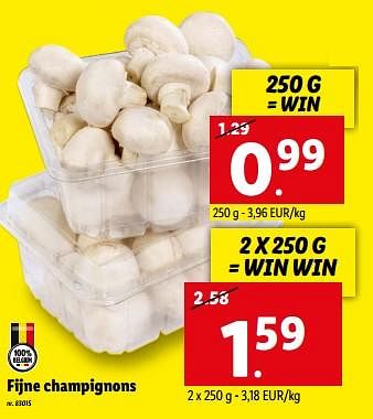 Promoties Fijne champignons - Huismerk - Lidl - Geldig van 28/11/2022 tot 03/12/2022 bij Lidl