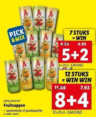 Promoties Fruitsappen - Appelsientje - Geldig van 28/11/2022 tot 03/12/2022 bij Lidl
