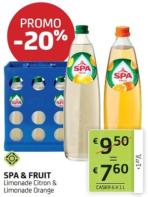 Promotions Spa + fruit limonade citron + limonade orange - Spa - Valide de 02/12/2022 à 15/12/2022 chez BelBev
