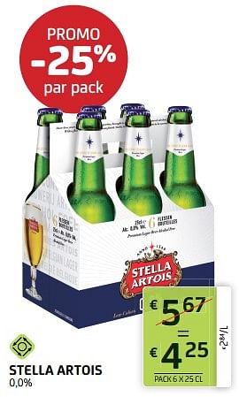 Promotions Stella artois 0,0% - Stella Artois - Valide de 02/12/2022 à 15/12/2022 chez BelBev