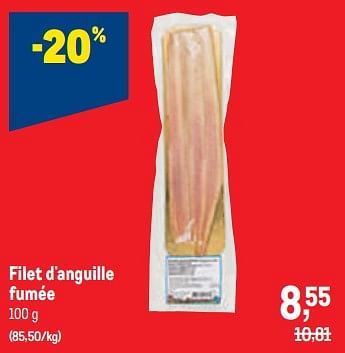 Promotions Filet d`anguille fumée - Produit maison - Makro - Valide de 30/11/2022 à 13/12/2022 chez Makro
