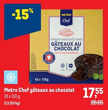 Promotions Metro chef gâteaux au chocolat - Produit maison - Makro - Valide de 30/11/2022 à 13/12/2022 chez Makro