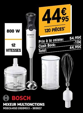 Promotions Bosch mixeur multionctions ms6ca4150 ergomixx - Bosch - Valide de 23/11/2022 à 30/11/2022 chez Electro Depot