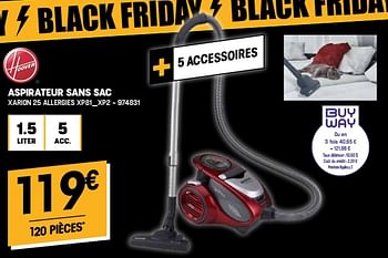 Promotions Hoover aspirateur sans sac xarion 25 allergies xp81_xp2 - Hoover - Valide de 23/11/2022 à 30/11/2022 chez Electro Depot