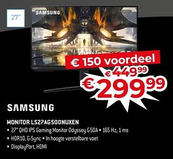 Promoties Samsung monitor ls27ag500nuxen - Samsung - Geldig van 18/11/2022 tot 28/11/2022 bij Exellent