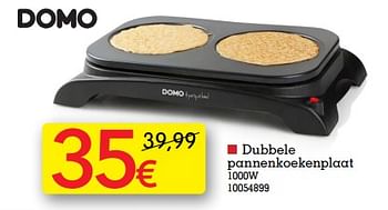 Promoties Domo elektro dubbele pannenkoekenplaat - Domo elektro - Geldig van 22/11/2022 tot 28/11/2022 bij yess!