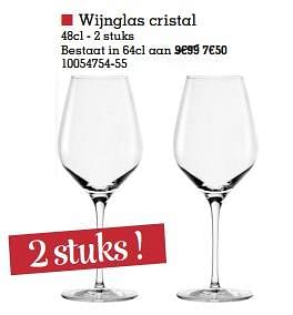 Promoties Wijnglas cristal - Huismerk - Yess - Geldig van 22/11/2022 tot 28/11/2022 bij yess!