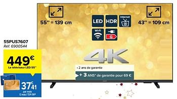 Promoties Philips led-tv 55pus7607 - Philips - Geldig van 16/11/2022 tot 31/12/2022 bij Carrefour