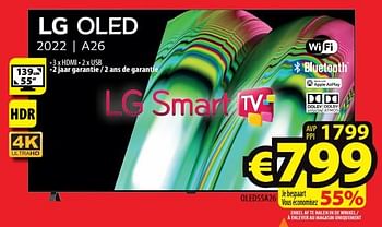 Promotions Lg oled oled55a26 - LG - Valide de 23/11/2022 à 30/11/2022 chez ElectroStock