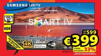 Promoties Samsung led tv ue50au7172 - Samsung - Geldig van 23/11/2022 tot 30/11/2022 bij ElectroStock
