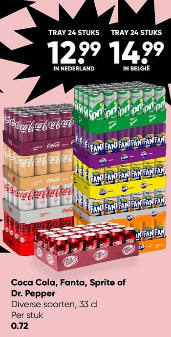 Promoties Coca cola fanta sprite of dr. pepper - Huismerk - Big Bazar - Geldig van 21/11/2022 tot 04/12/2022 bij Big Bazar