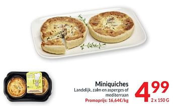 Promotions Miniquiches landelijk zalm en asperges of mediterraan - Produit maison - Intermarche - Valide de 22/11/2022 à 31/12/2022 chez Intermarche