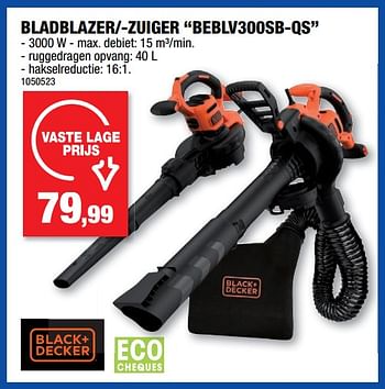 Promoties Black + decker bladblazer--zuiger beblv300sb-qs - Black & Decker - Geldig van 23/11/2022 tot 04/12/2022 bij Hubo