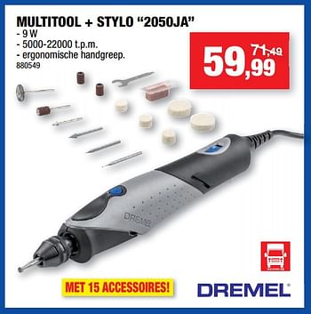 Promoties Dremel multitool + stylo 2050ja - Dremel - Geldig van 23/11/2022 tot 04/12/2022 bij Hubo