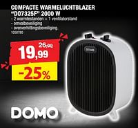 Domo elektro compacte warmeluchtblazer do7325f 2000 w-Domo elektro