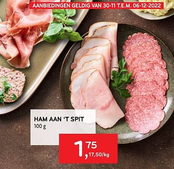 Promoties Ham aan ‘t spit - Huismerk - Alvo - Geldig van 30/11/2022 tot 06/12/2022 bij Alvo