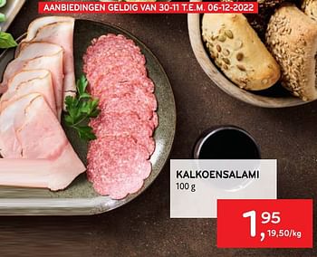 Promoties Kalkoensalami - Huismerk - Alvo - Geldig van 30/11/2022 tot 06/12/2022 bij Alvo