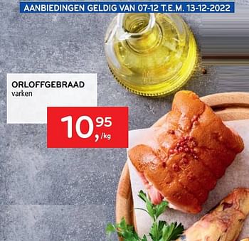 Promotions Orloffgebraad varken - Produit maison - Alvo - Valide de 07/12/2022 à 13/12/2022 chez Alvo