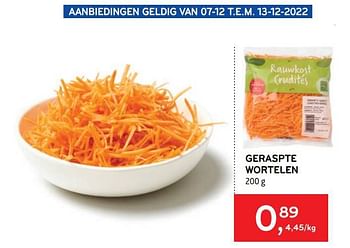 Promoties Geraspte wortelen - Huismerk - Alvo - Geldig van 07/12/2022 tot 13/12/2022 bij Alvo