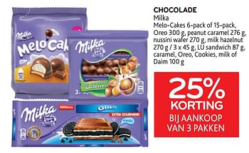Promoties Chocolade milka 25% korting bij aankoop van 3 pakken - Milka - Geldig van 30/11/2022 tot 13/12/2022 bij Alvo