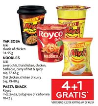 Yakisoba aïki + noodles aïki + pasta snack royco 4+1 gratis-Huismerk - Alvo
