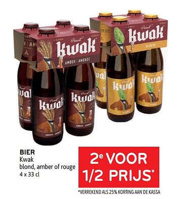 Promoties Bier kwak 2e voor 1-2 prijs - Kwak - Geldig van 30/11/2022 tot 13/12/2022 bij Alvo