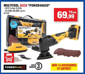 Promotions Powerplus multitool accu powxb40020 - Powerplus - Valide de 23/11/2022 à 04/12/2022 chez Hubo