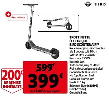 Promotions Trottinette électrique bird scooter air - Bird - Valide de 23/11/2022 à 29/11/2022 chez Auchan Ronq
