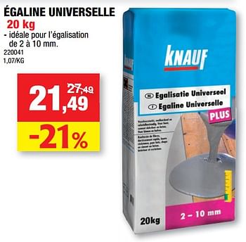 Promotions Égaline universelle - Knauf - Valide de 23/11/2022 à 04/12/2022 chez Hubo