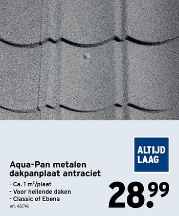 Promoties Aqua-pan metalen dakpanplaat antraciet - Aquaplan - Geldig van 23/11/2022 tot 06/12/2022 bij Gamma