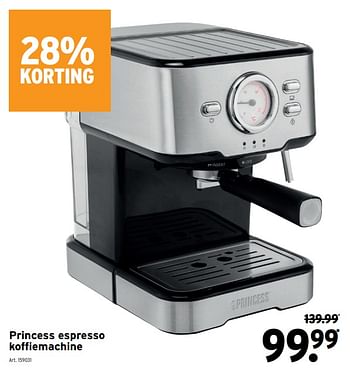 Promoties Princess espresso koffiemachine - Princess - Geldig van 23/11/2022 tot 06/12/2022 bij Gamma