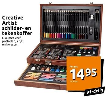 Promoties Creative artist schilder- en tekenkoffer - Creative - Geldig van 23/11/2022 tot 29/11/2022 bij Action