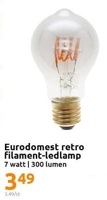 Promoties Eurodomest retro filament-ledlamp - Eurodomest - Geldig van 23/11/2022 tot 29/11/2022 bij Action