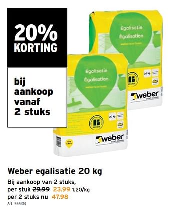 Promoties Weber egalisatie - Weber - Geldig van 23/11/2022 tot 06/12/2022 bij Gamma