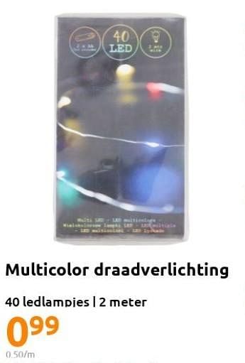Promotions Multicolor draadverlichting - Produit Maison - Action - Valide de 23/11/2022 à 29/11/2022 chez Action