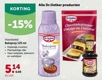 Promoties Dr.oetker bakspray - Dr. Oetker - Geldig van 28/11/2022 tot 10/12/2022 bij Aveve