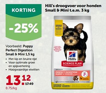 Promoties Hill’s puppy perfect digestion small + mini - Hill's - Geldig van 28/11/2022 tot 10/12/2022 bij Aveve