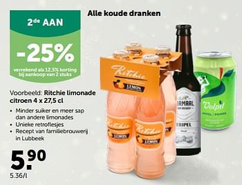 Promoties Ritchie limonade citroen - Ritchie - Geldig van 28/11/2022 tot 10/12/2022 bij Aveve