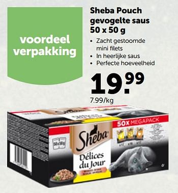 Promoties Sheba pouch gevogelte saus - Sheba - Geldig van 28/11/2022 tot 10/12/2022 bij Aveve