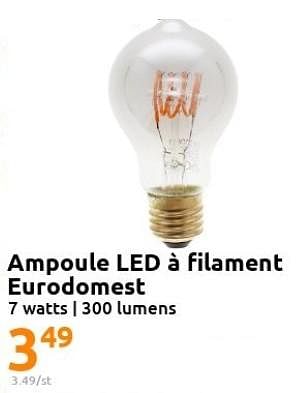 Promotions Ampoule led à filament eurodomest - Eurodomest - Valide de 23/11/2022 à 29/11/2022 chez Action