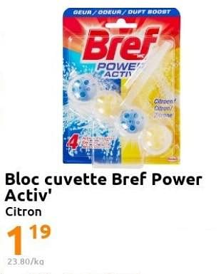 Promotions Bloc cuvette bref power activ` - Bref - Valide de 23/11/2022 à 29/11/2022 chez Action