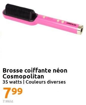 Promotions Brosse coiffante néon cosmopolitan - Cosmopolitan - Valide de 23/11/2022 à 29/11/2022 chez Action